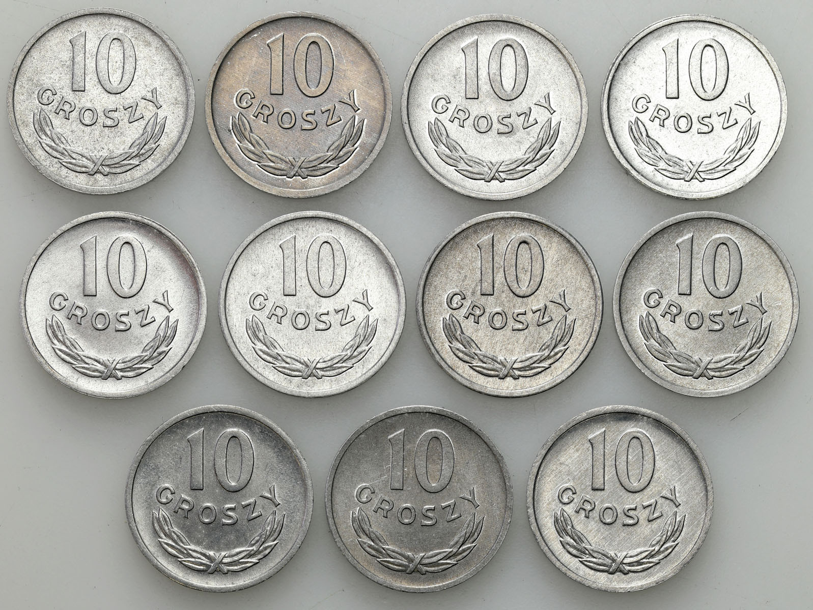 PRL. 10 groszy 1961-1972, zestaw 11 sztuk
